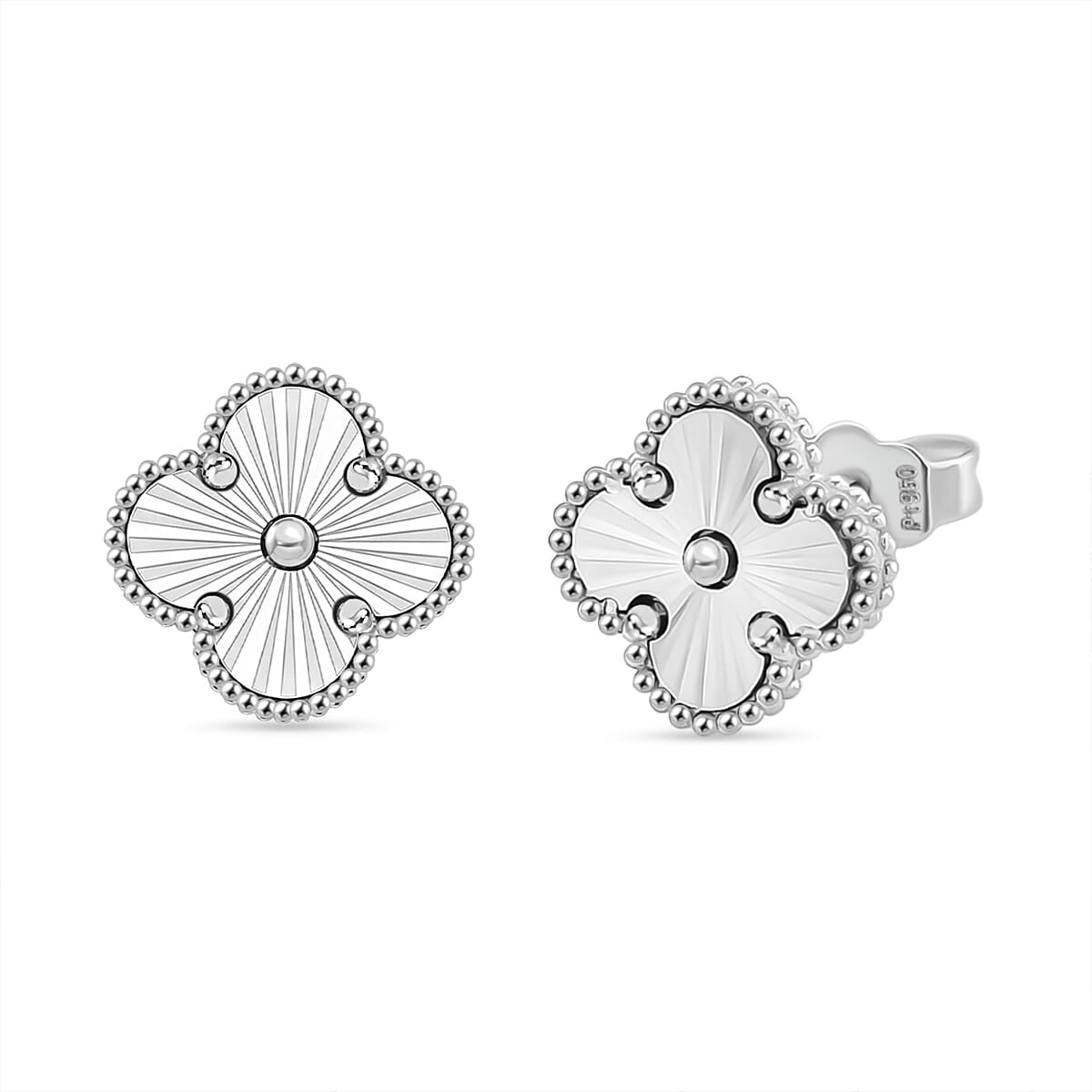 Doorbuster Rhapsody Clover Earrings in 950 Platinum 4.35 Grams image number 0