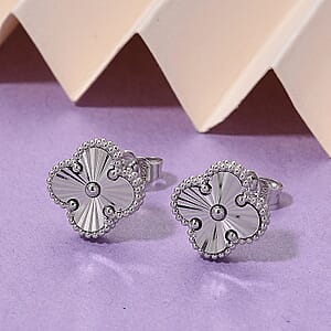 Doorbuster Rhapsody Clover Earrings in 950 Platinum 4.35 Grams
