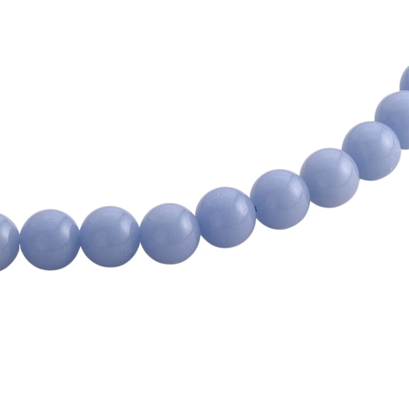 Blue Glow in Dark Beaded Necklace in Stainless Steel 340.00 ctw (34 Inches)