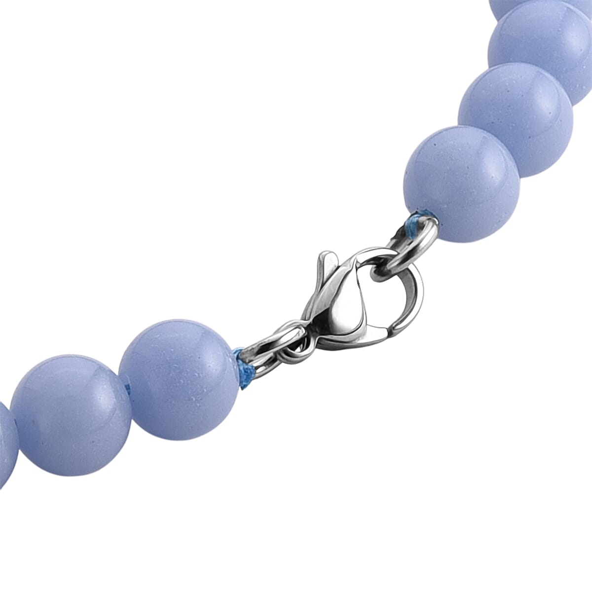 Blue Glow in Dark Beaded Necklace in Stainless Steel 340.00 ctw (34 Inches) image number 6