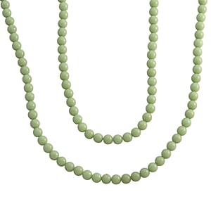 Green Luminous Glowing in Dark Beaded 340.00 ctw Necklace in Stainless Steel 34 Inches