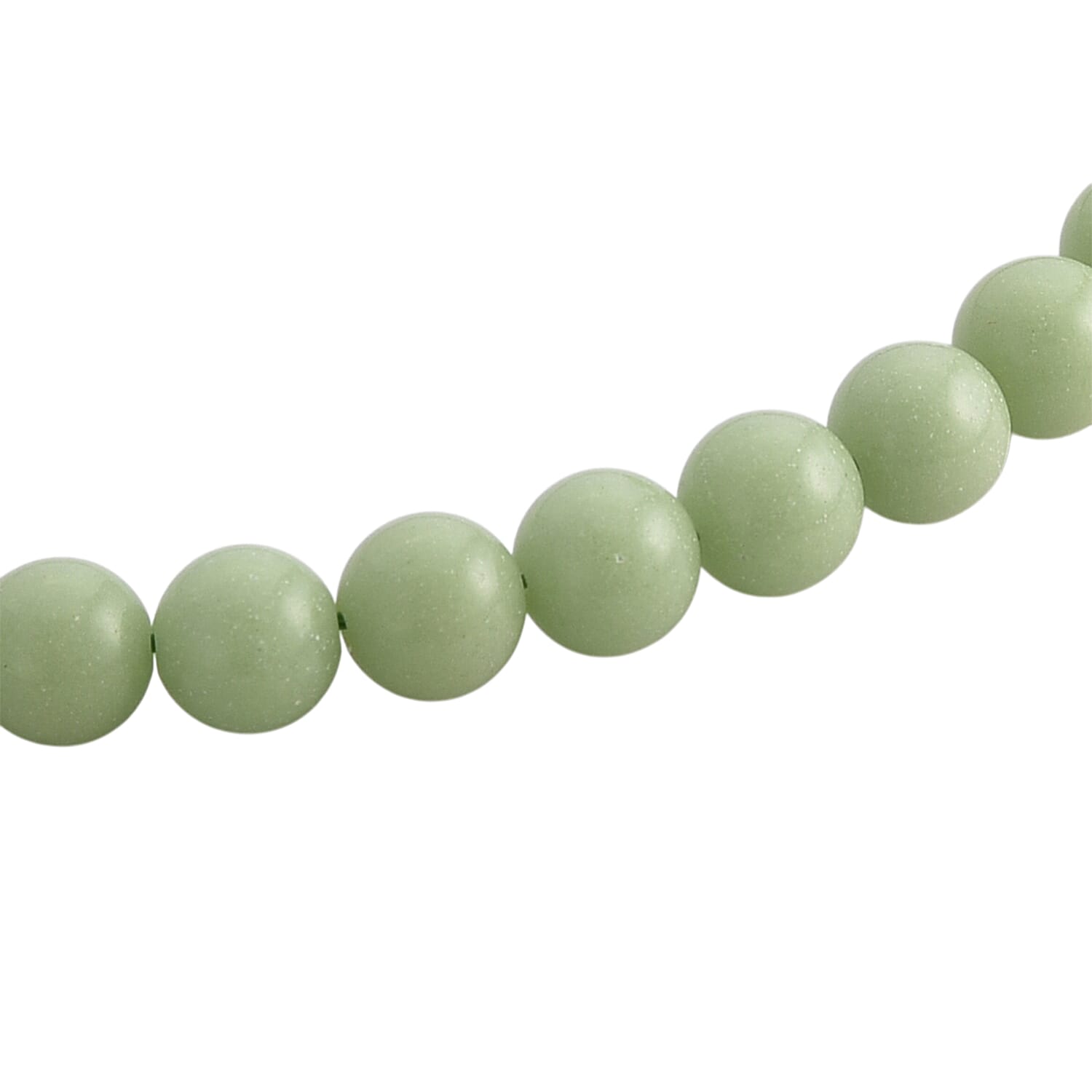 Green Glow in Dark Beaded Necklace in Stainless Steel 340.00 ctw (34 Inches)