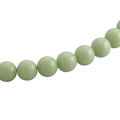 Green Glow in Dark Beaded Necklace in Stainless Steel 340.00 ctw (34 Inches)