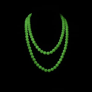 Yellow Glow in Dark Beaded Necklace in Stainless Steel 340.00 ctw (34 Inches)