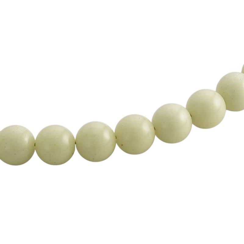 Yellow Glow in Dark Beaded Necklace in Stainless Steel 340.00 ctw (34 Inches)