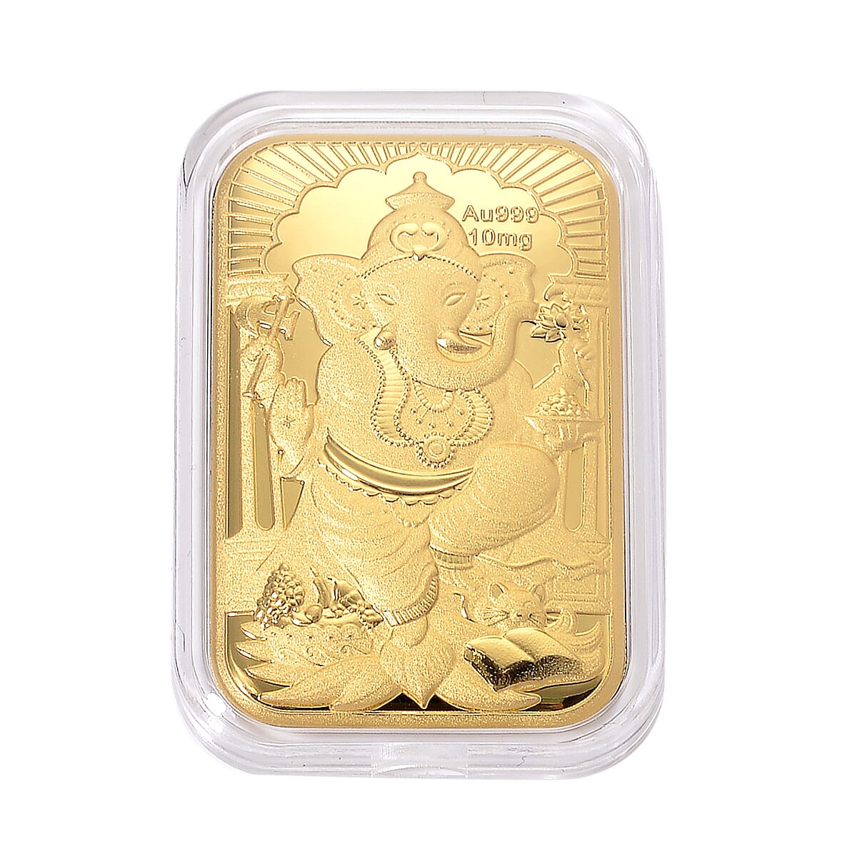 24K Golden Lord Ganesh Emboss Sheet (31x45.5mm) 10mg image number 0