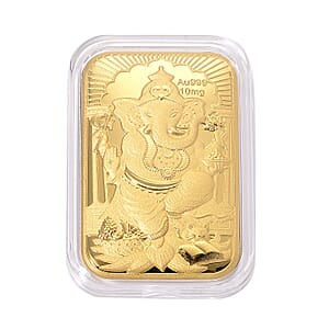 24K Golden Lord Ganesh Emboss Sheet (31x45.5mm) 10mg