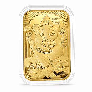 24K Golden Lord Ganesh Emboss Sheet (31x45.5mm) 10mg - Product card gallery slide 1 (10178347860281)