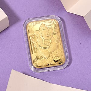 24K Golden Lord Ganesh Emboss Sheet (31x45.5mm) 10mg