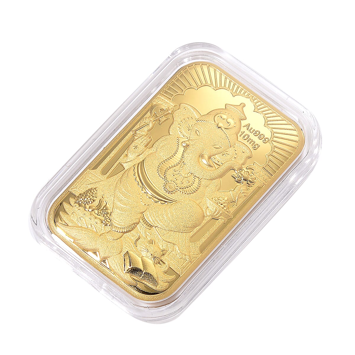 24K Golden Lord Ganesh Emboss Sheet (31x45.5mm) 10mg image number 2