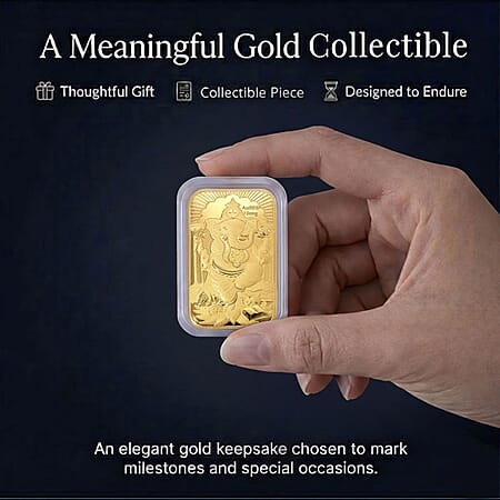 24K Golden Lord Ganesh Emboss Sheet (31x45.5mm) 10mg - Product card gallery slide 4 (10178347860281)