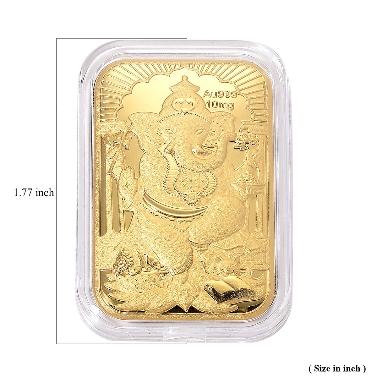 24K Golden Lord Ganesh Emboss Sheet (31x45.5mm) 10mg image number 4