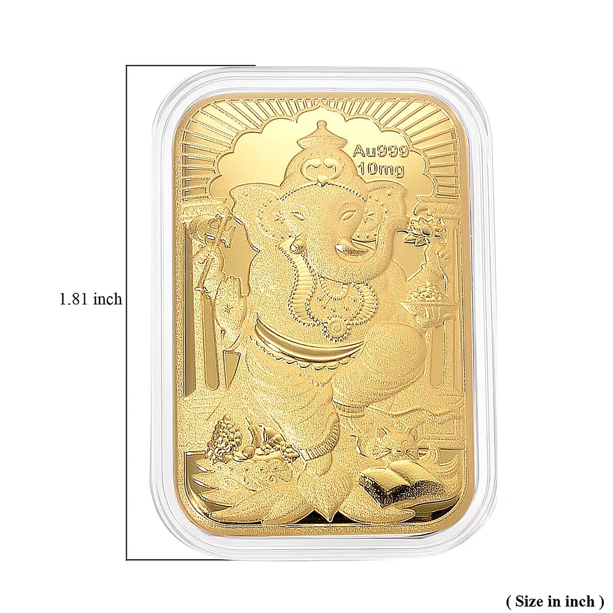 24K Golden Lord Ganesh Emboss Sheet (31x45.5mm) 10mg image number 5