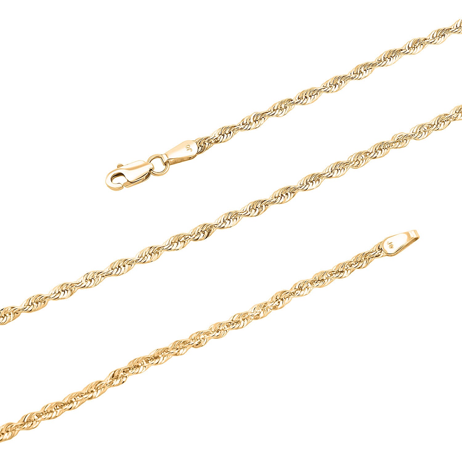 2.3mm Laser Rope Necklace in 14K Yellow Gold 5.6 Grams 22 Inches