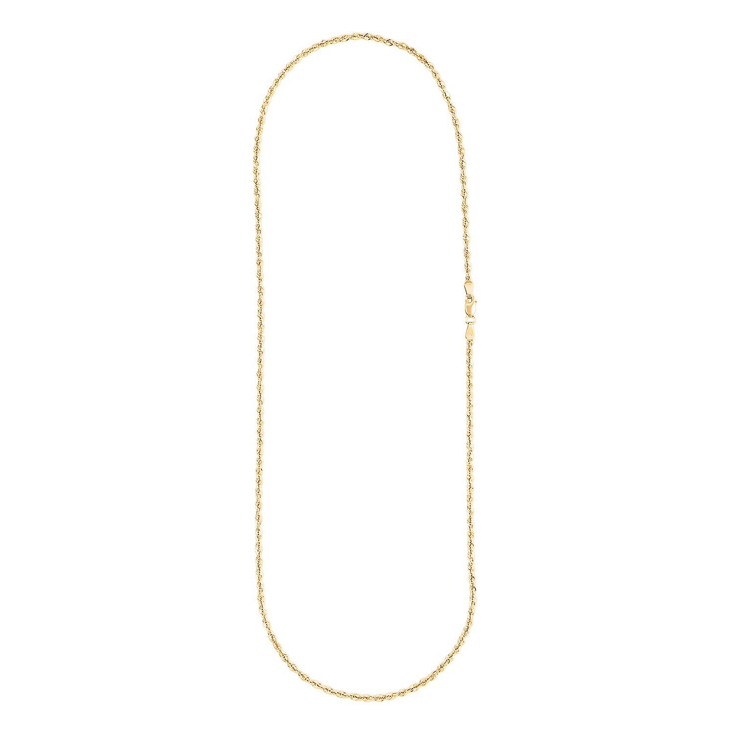 2.3mm Laser Rope Necklace in 14K Yellow Gold 5.6 Grams 22 Inches