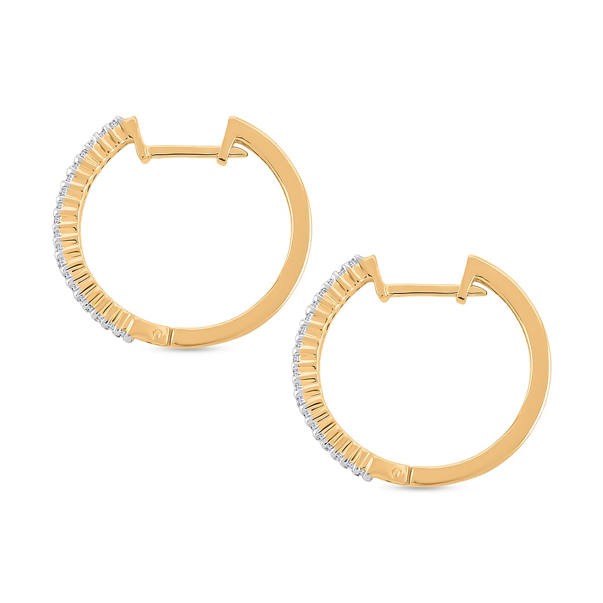 Diamond I2-I3 0.25 ctw Earrings in 14K Yellow Gold Over Sterling Silver 