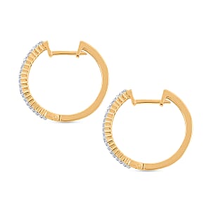 Diamond I2-I3 0.25 ctw Earrings in 14K Yellow Gold Over Sterling Silver 