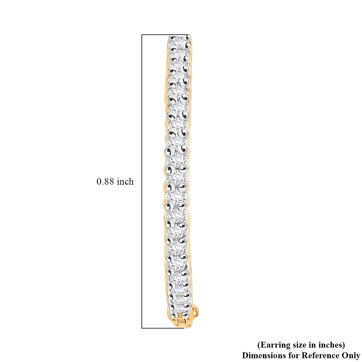 Diamond I2-I3 0.25 ctw Earrings in 14K Yellow Gold Over Sterling Silver  image number 4