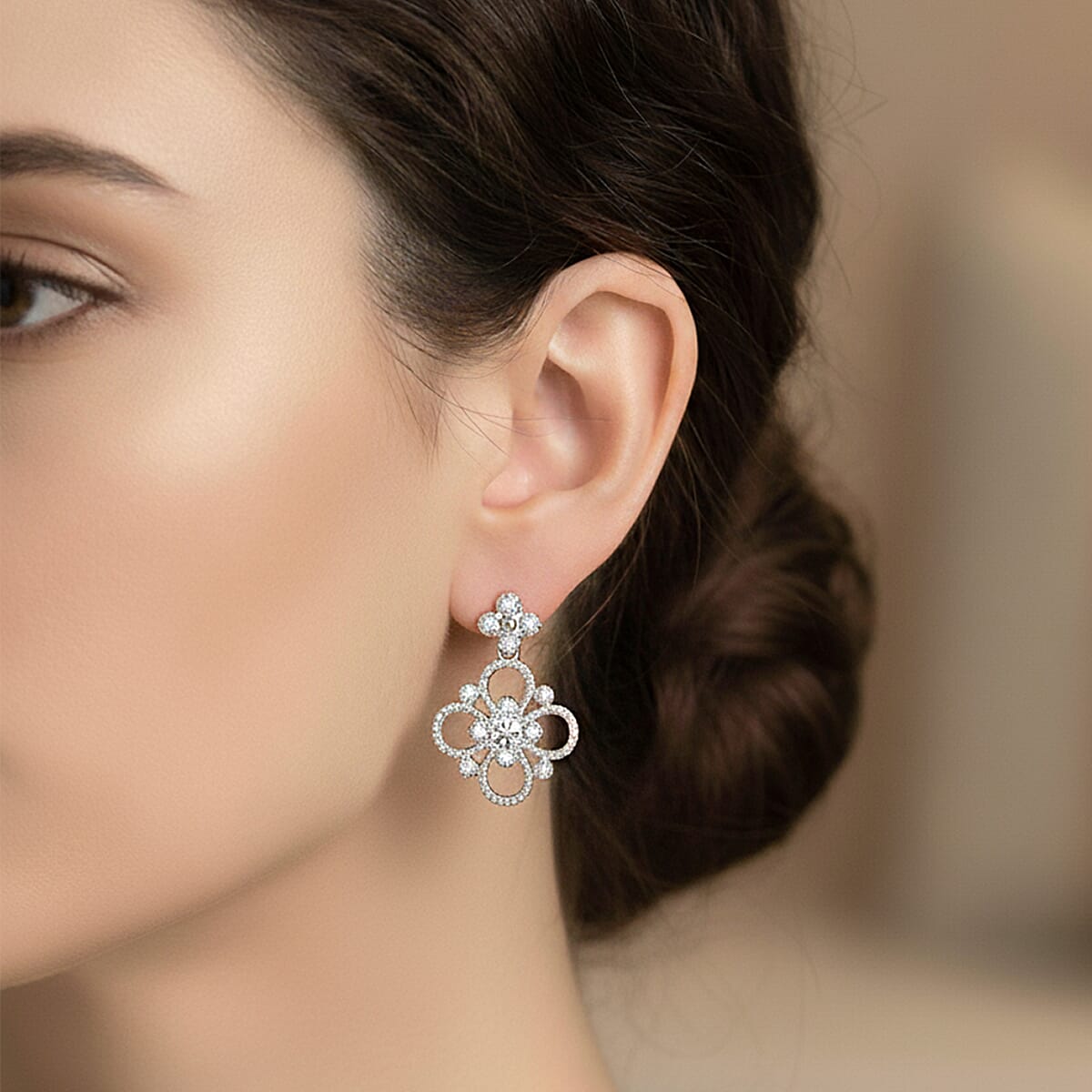 Diamond I2-I3 0.20 ctw Earrings in Rhodium Over Sterling Silver  image number 2