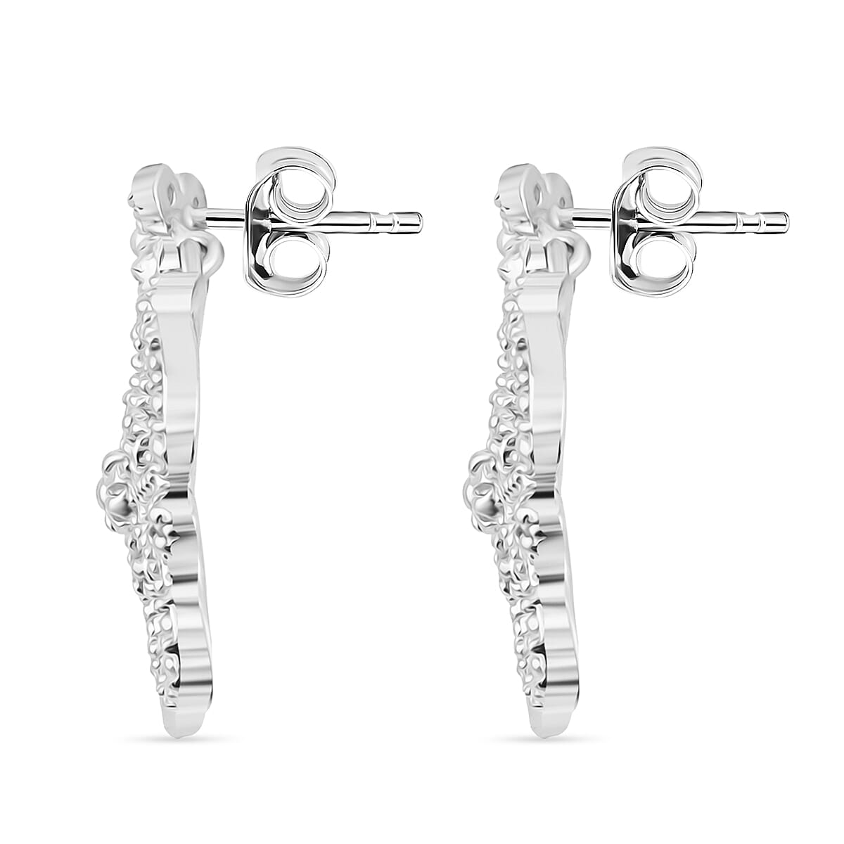 Diamond I2-I3 0.20 ctw Earrings in Rhodium Over Sterling Silver  image number 3