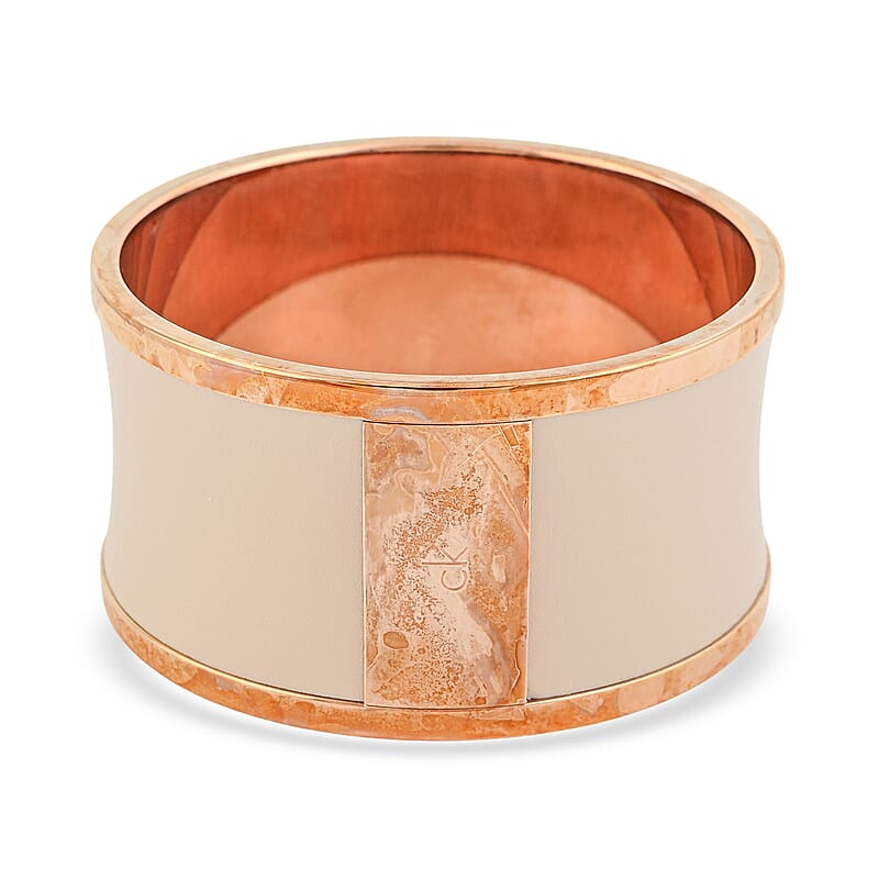 Calvin Klein Closeout Spellbound ION Plated RG Stainless Steel Bangle Bracelet (7.00 In)
