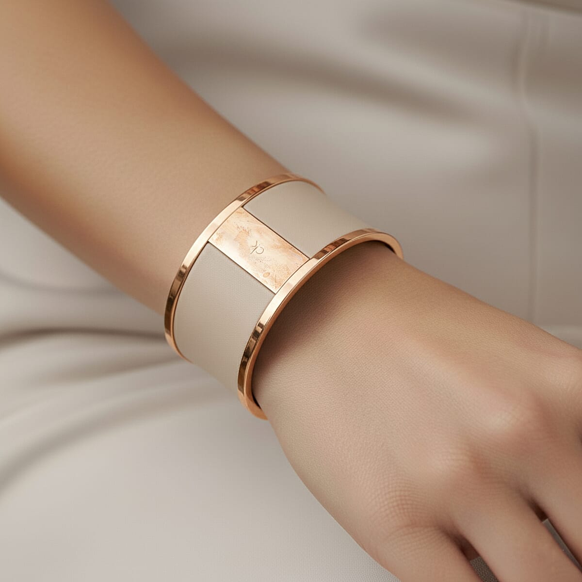 Calvin Klein Closeout Spellbound ION Plated RG Stainless Steel Bangle Bracelet (7.00 In) image number 2