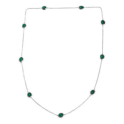 D'Joy Green Onyx 20.85 ctw Necklace in Platinum Over Sterling Silver 30 Inches