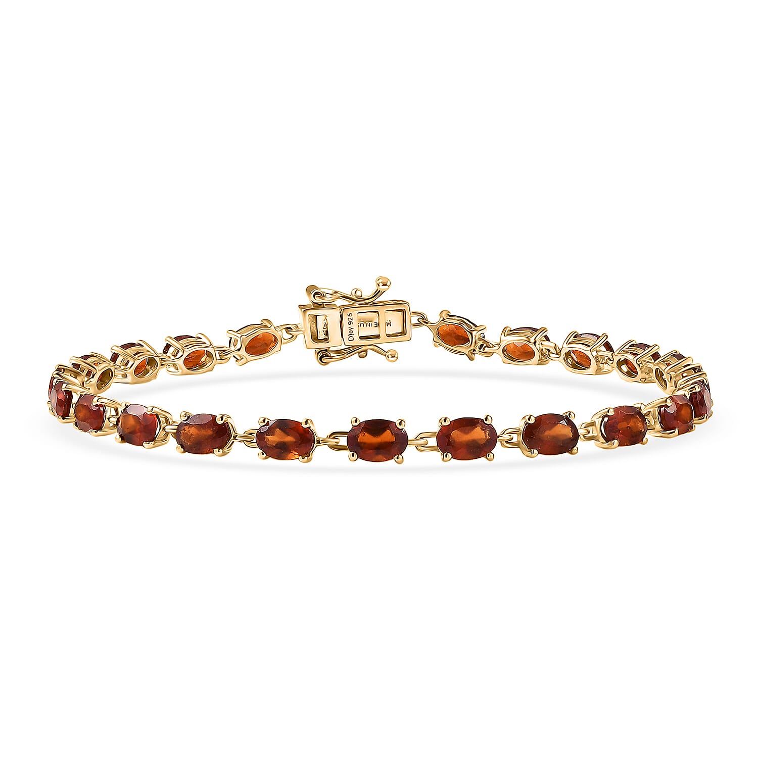 D'Joy AAA Ceylon Honey Garnet Bracelet in 18K Vermeil YG Over Sterling Silver 10.35 ctw (6.50 Inches) (Del. in 8-10 Days)