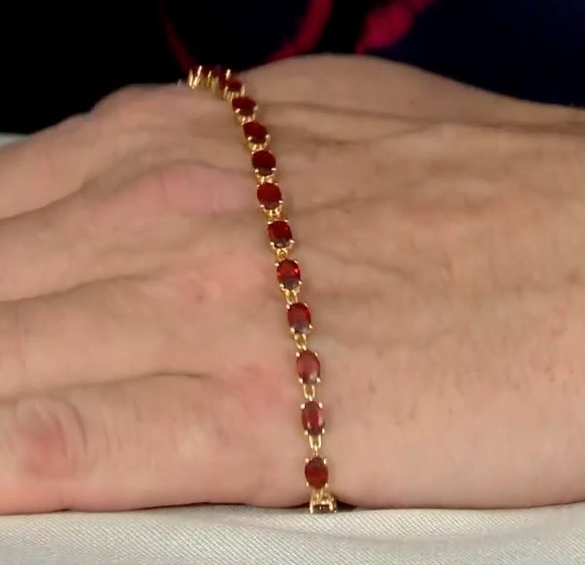 D'Joy AAA Ceylon Honey Garnet 10.35 ctw Sunfire Glow Bracelet in 18K Vermeil YG Over Sterling Silver (6.50 In) (Del. in 8-10 Days) image number 1