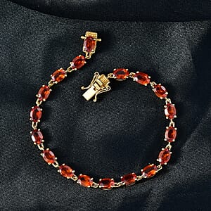 D'Joy AAA Ceylon Honey Garnet Bracelet in 18K Vermeil YG Over Sterling Silver 10.35 ctw (6.50 Inches) (Del. in 8-10 Days)