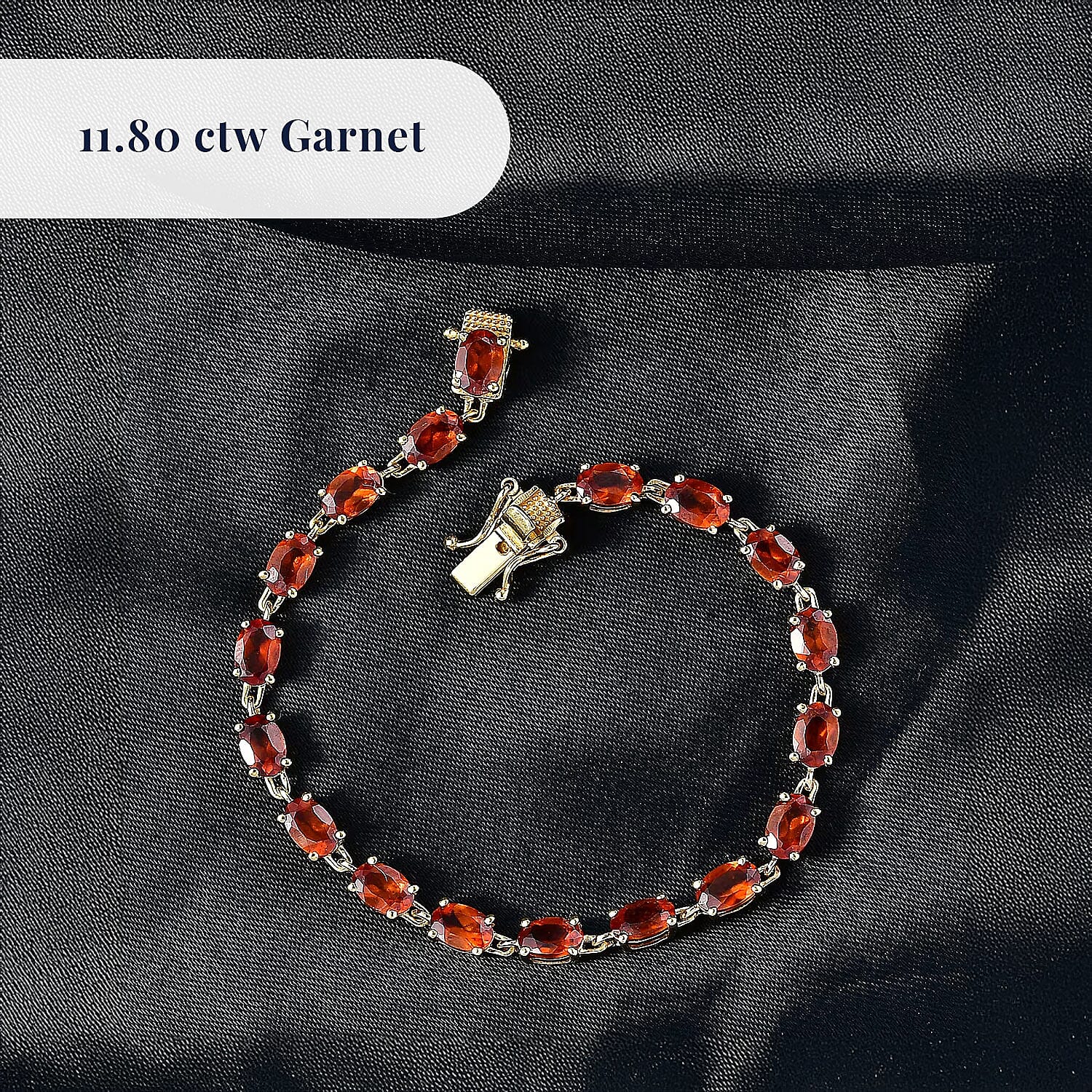 D'Joy AAA Ceylon Honey Garnet Bracelet in 18K Vermeil YG Over Sterling Silver 10.35 ctw (6.50 Inches) (Del. in 8-10 Days)