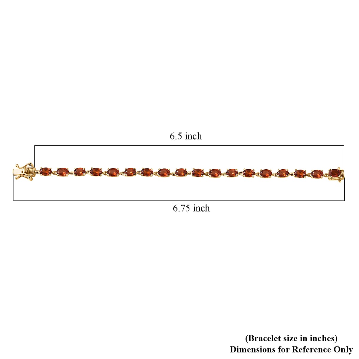 D'Joy AAA Ceylon Honey Garnet 10.35 ctw Firelight Bracelet in 18K Vermeil Yellow Gold Over Sterling Silver (6.50 In) image number 4