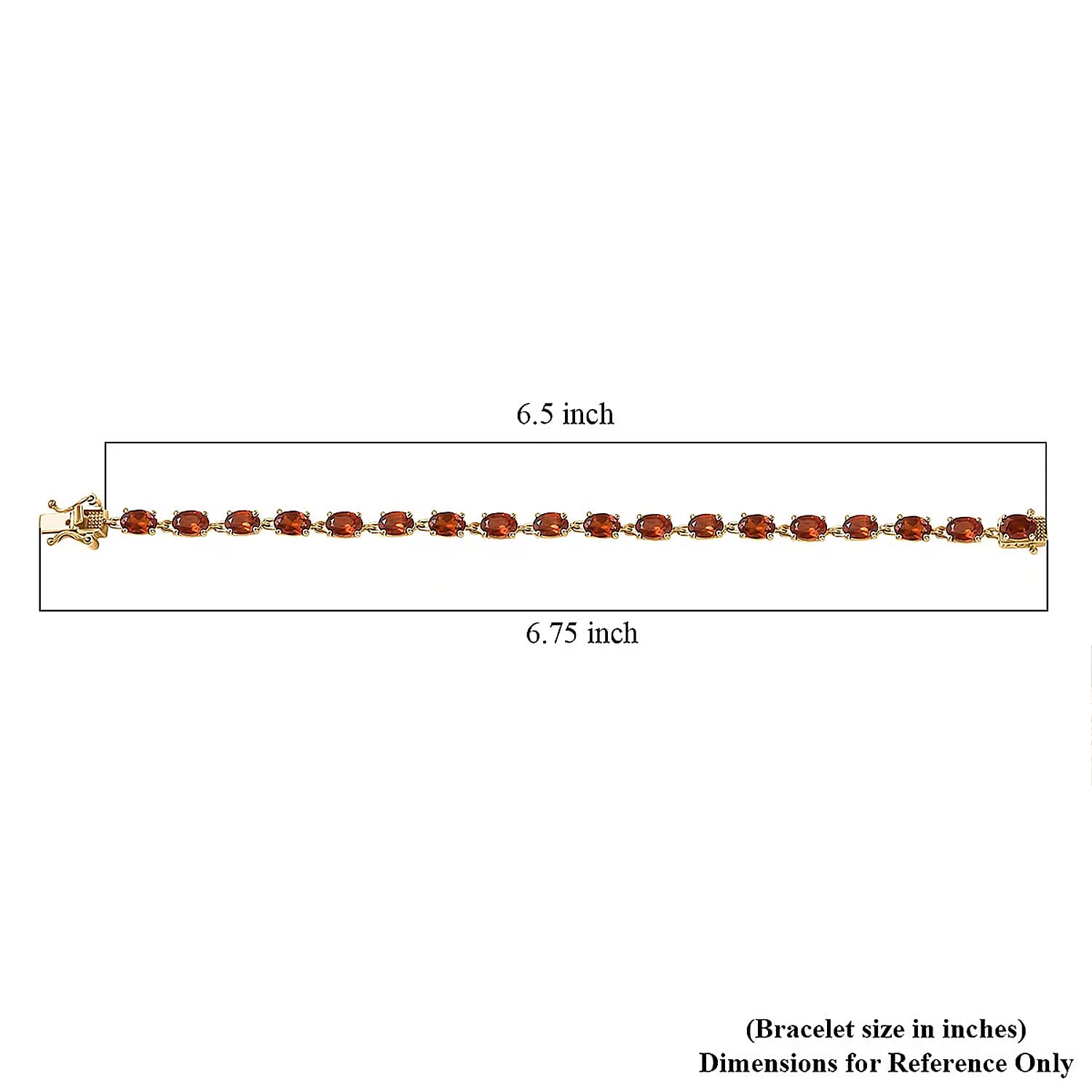 D'Joy AAA Ceylon Honey Garnet Bracelet in 18K Vermeil YG Over Sterling Silver 10.35 ctw (6.50 Inches) (Del. in 8-10 Days)
