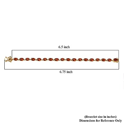D'Joy AAA Ceylon Honey Garnet Bracelet in 18K Vermeil YG Over Sterling Silver 10.35 ctw (6.50 Inches)