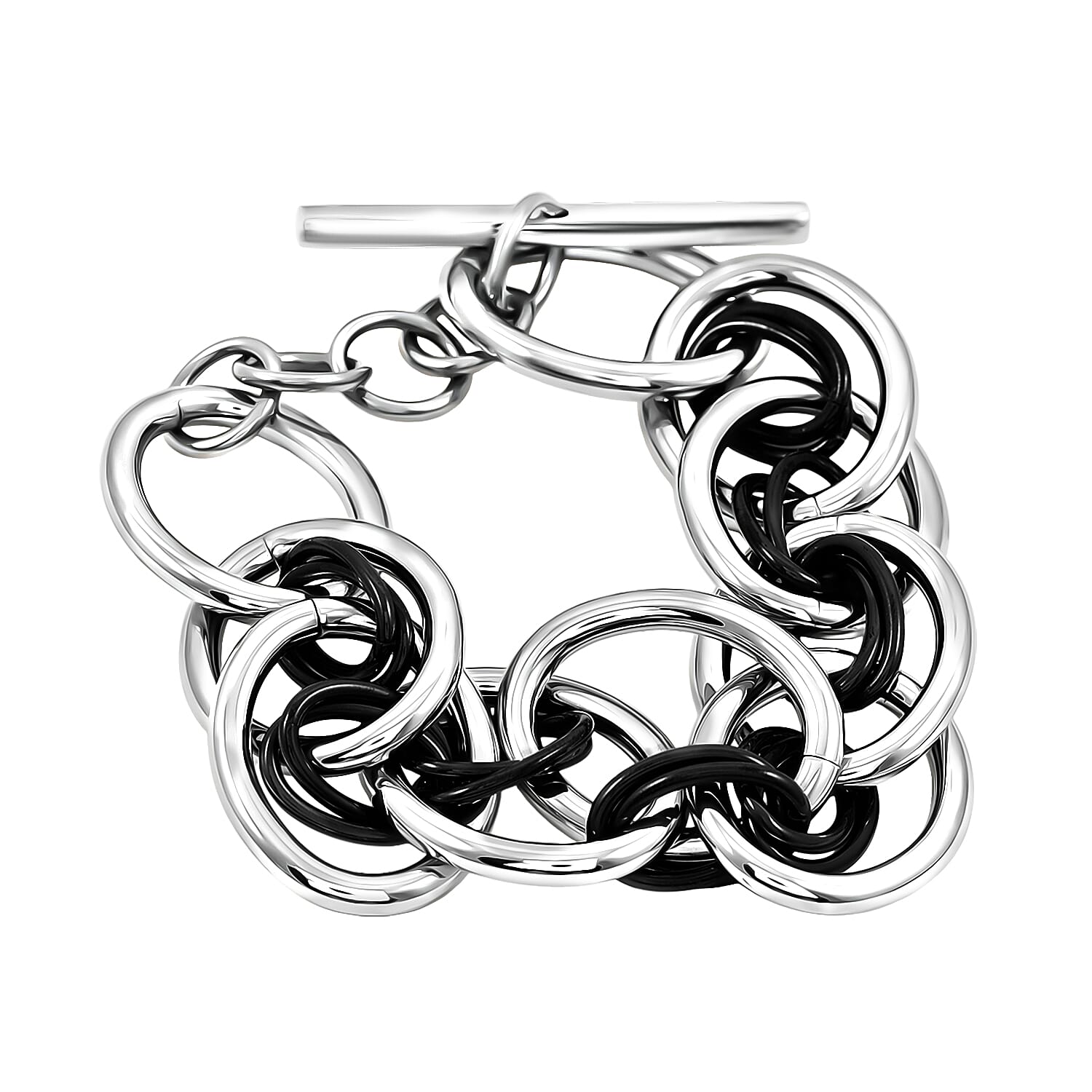 Calvin Klein Closeout ION Plated Black and Stainless Steel Forward Bracelet (7.00 In)