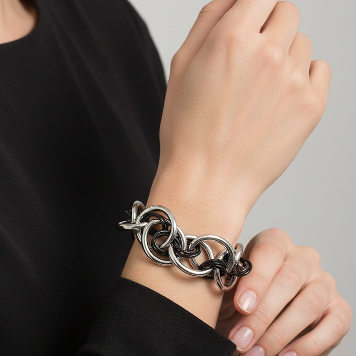 Calvin Klein Closeout ION Plated Black and Stainless Steel Forward Bracelet (7.00 In) image number 2