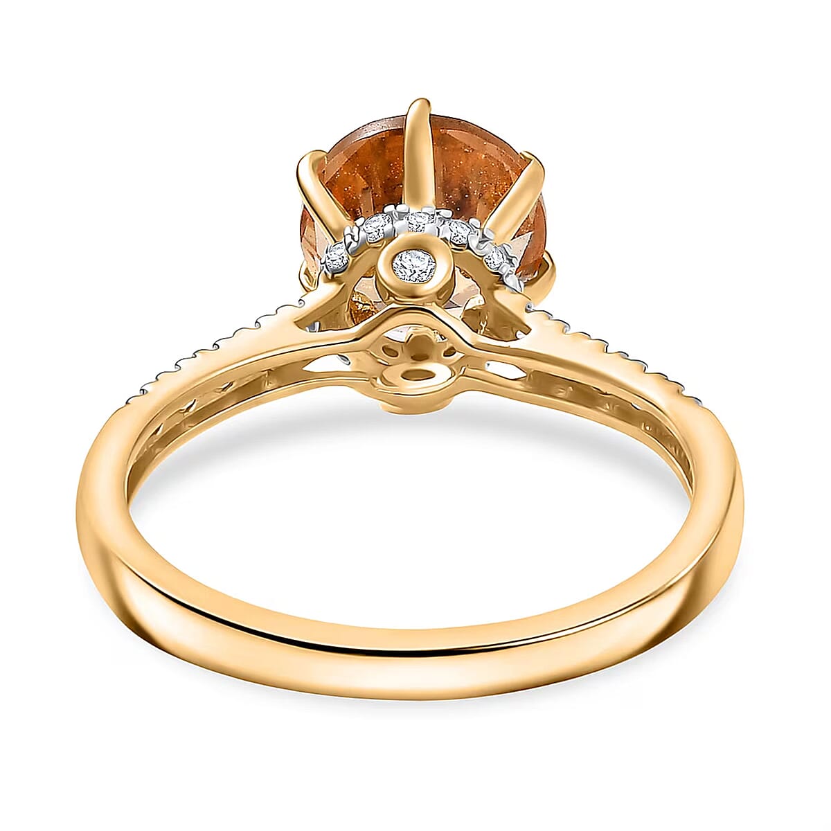 D'Joy Premium Imperial Garnet, Moissanite Ring in 18K Vermeil YG Over Sterling Silver 2.60 ctw (Size 10.0) image number 6