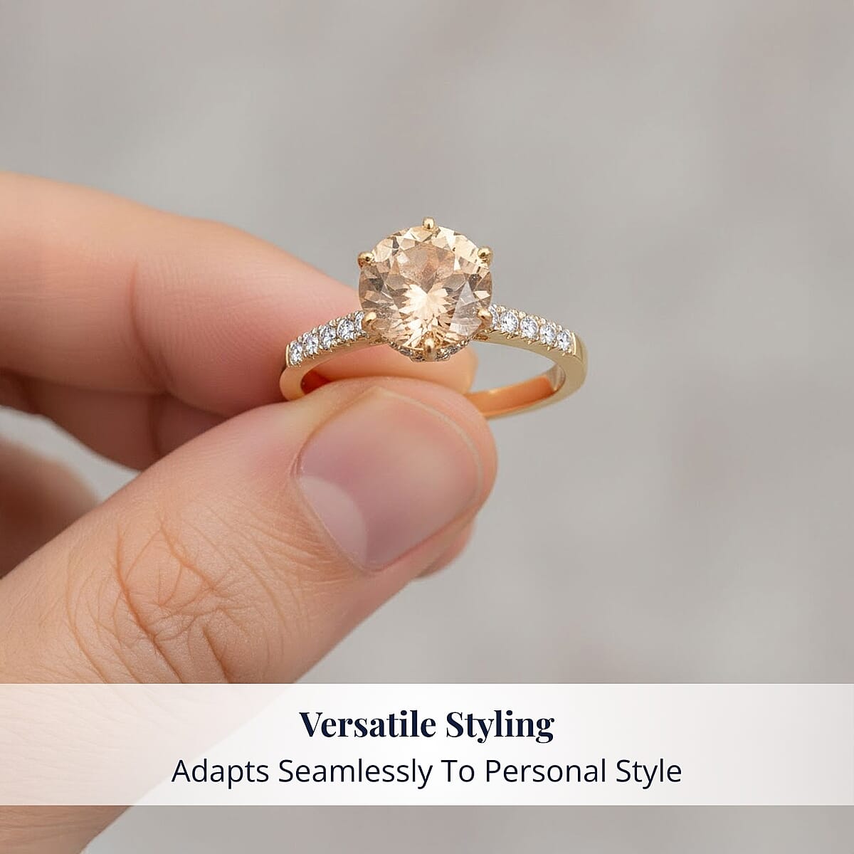 D'Joy Premium Imperial Garnet, Moissanite Solitaire Ring in 18K Vermeil YG Over Sterling Silver 2.60 ctw (Size 9.0) image number 4