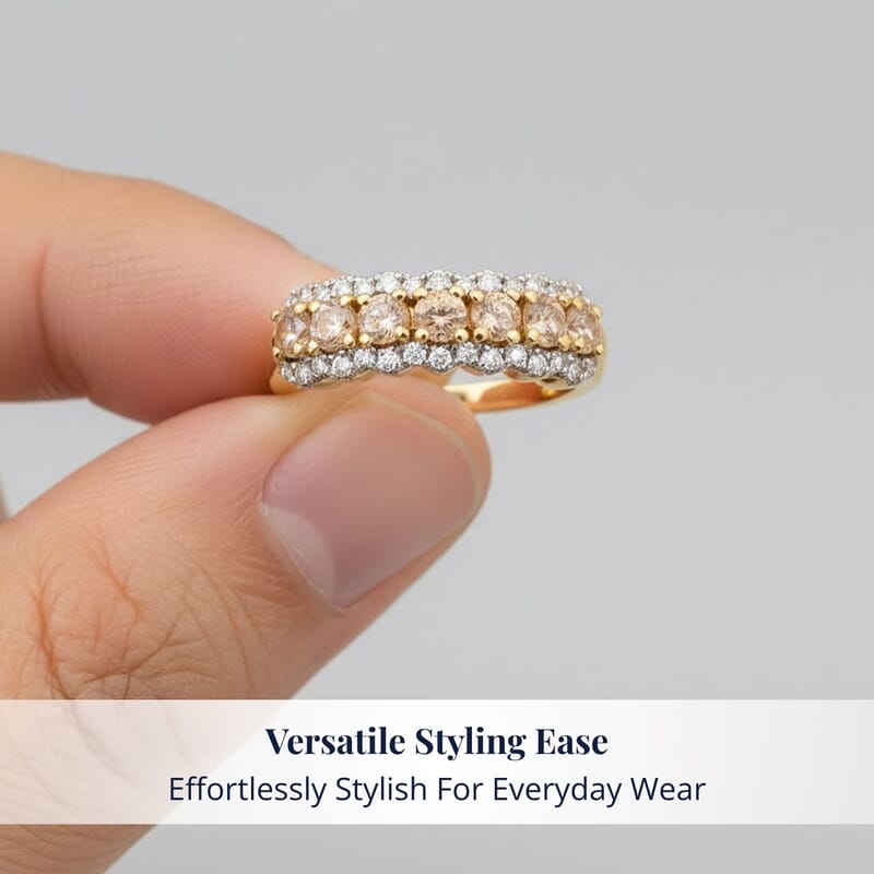 D'Joy Imperial Garnet, Moissanite Ring in 18K Vermeil YG Over Sterling Silver 1.30 ctw (Size 10.0)
