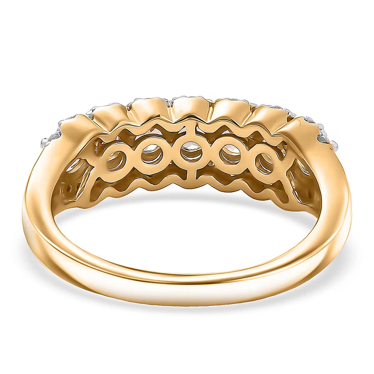 D'Joy Imperial Garnet, Moissanite Ring in 18K Vermeil YG Over Sterling Silver 1.30 ctw (Size 10.0) image number 6