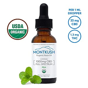 MontKush USDA Organic 1000mg CBD Rosin Oil (1oz) - Mint