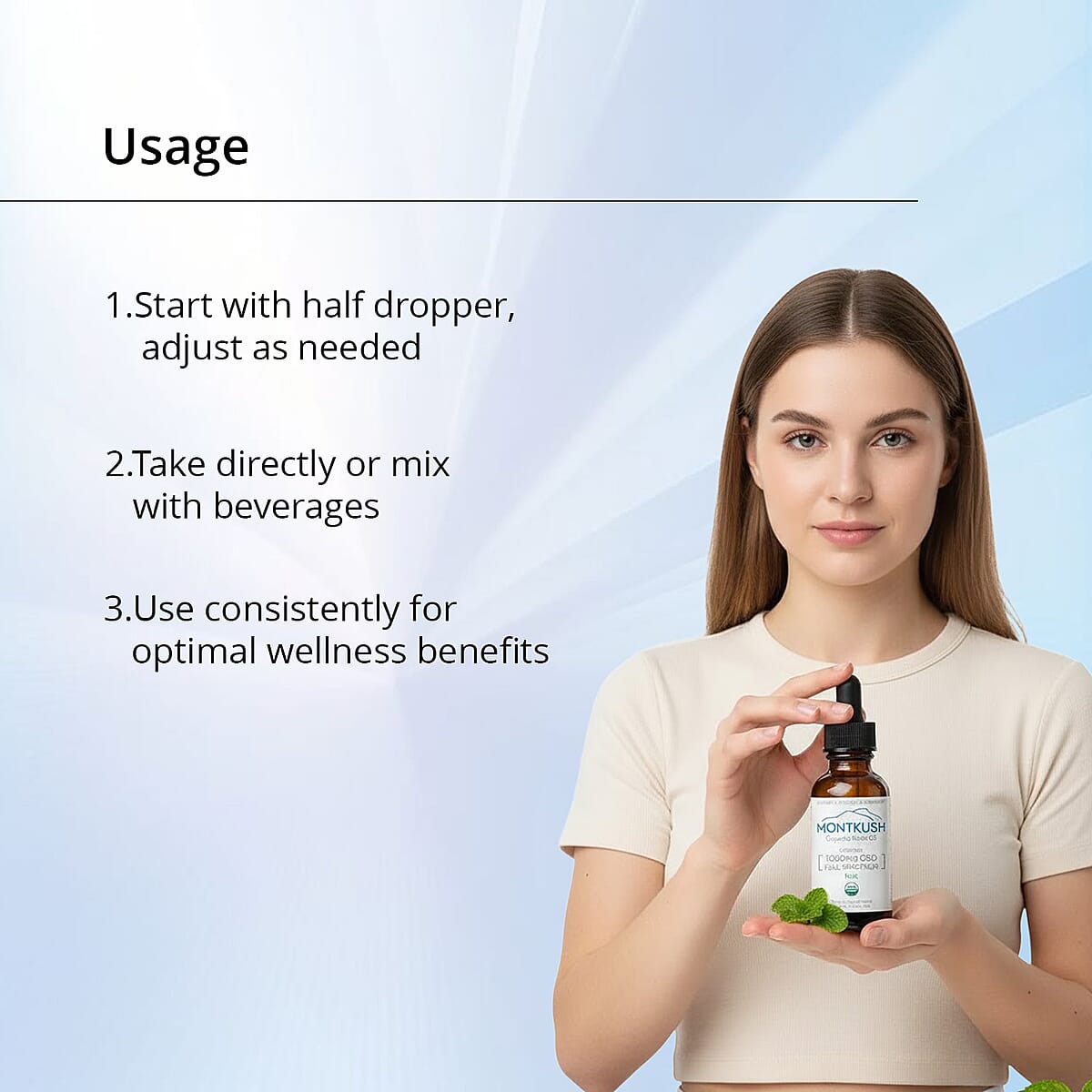  MontKush USDA Organic 1000mg CBD Rosin Oil (1oz) - Mint image number 2