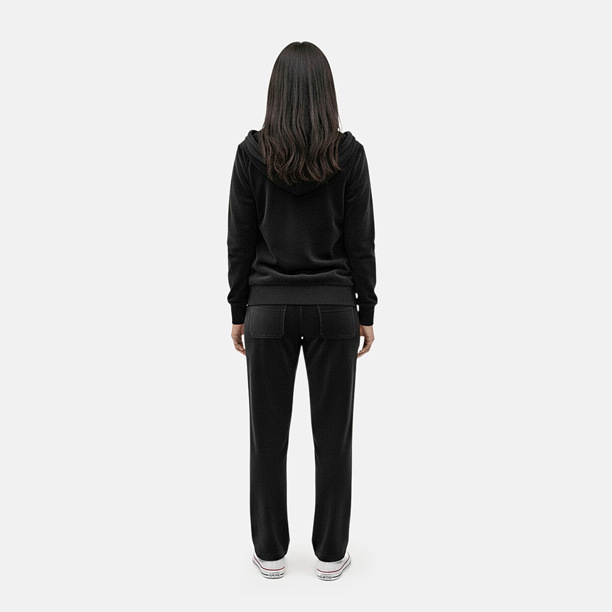 LEEHANTON Ladies Black Velour Track Suit - L image number 1