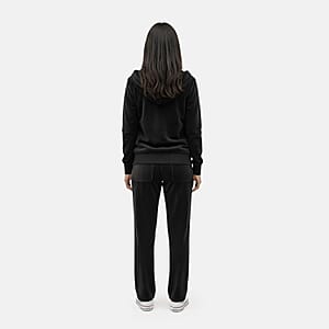 LEEHANTON Ladies Black Velour Track Suit - L