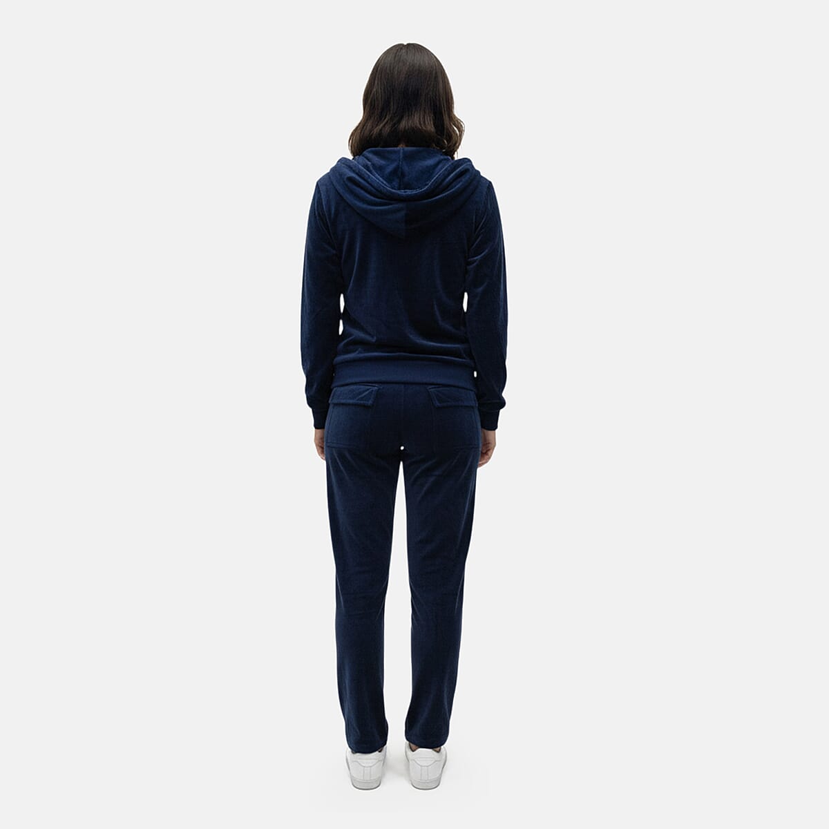 LEEHANTON Ladies Navy Velour Track Suit - L image number 2