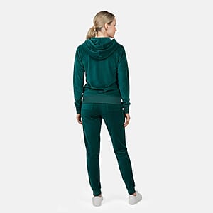 LEEHANTON Ladies Green Velour Track Suit - XL