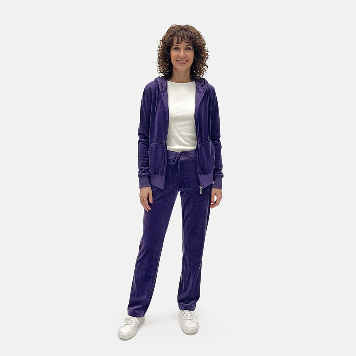 LEEHANTON Ladies Purple Velour Track Suit - L image number 0