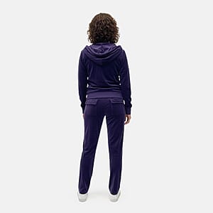 LEEHANTON Ladies Purple Velour Track Suit - L