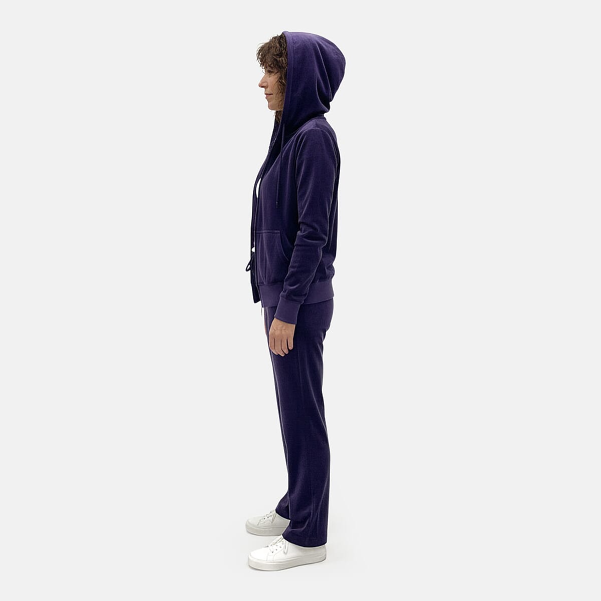 LEEHANTON Ladies Purple Velour Track Suit - S image number 3