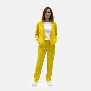 LEEHANTON Ladies Yellow Velour Track Suit - L